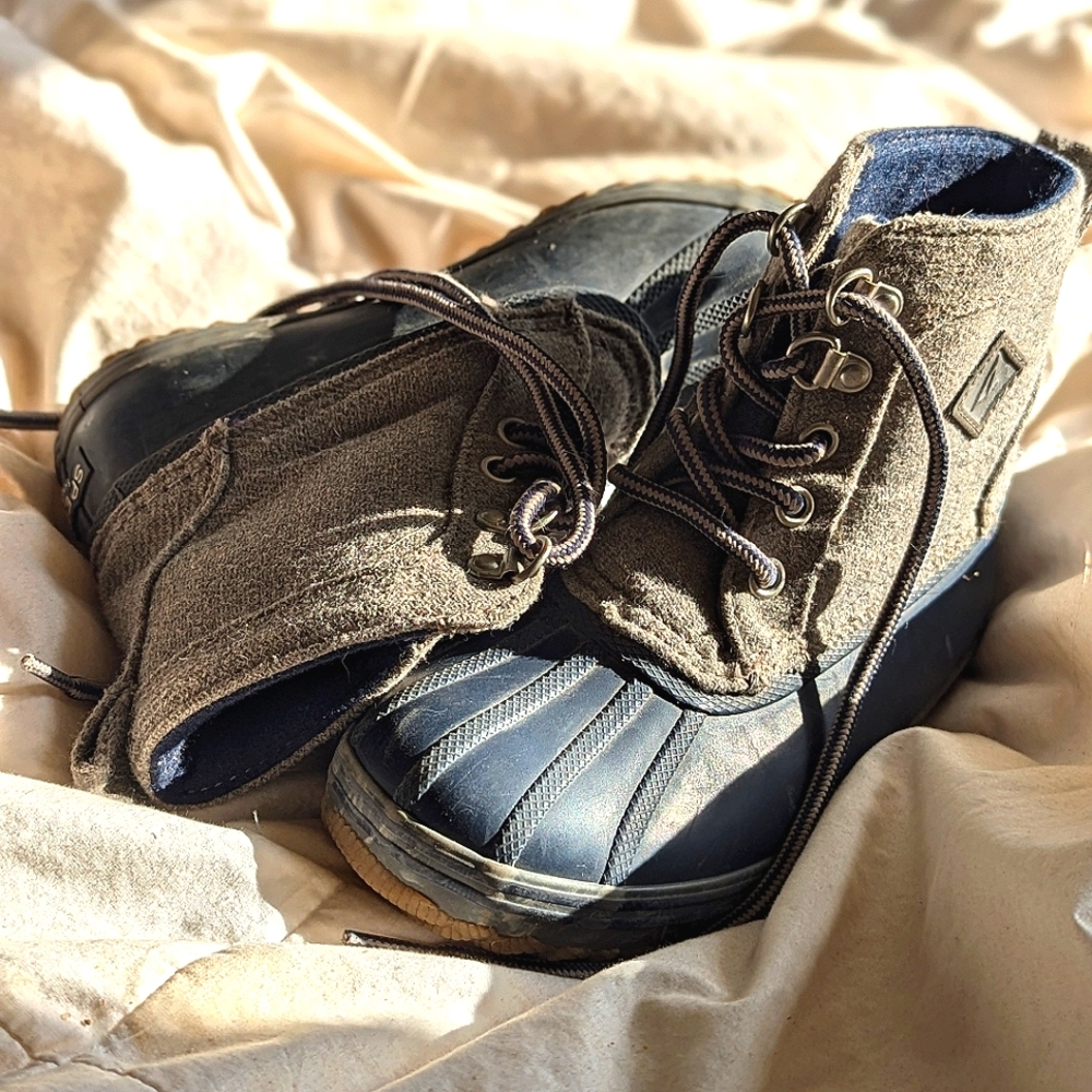 Little Boys Sperry lined duck Boots